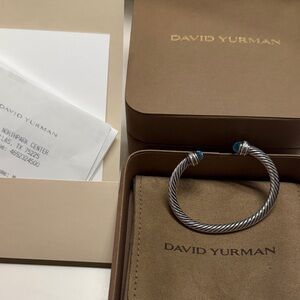 David Yurman Silver Bracelet with Blue Accents